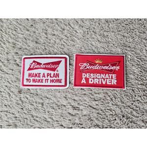 Budweiser Designate A Driver Patch/ Make A Plan To Make It Home Patch (Lot Of 2)